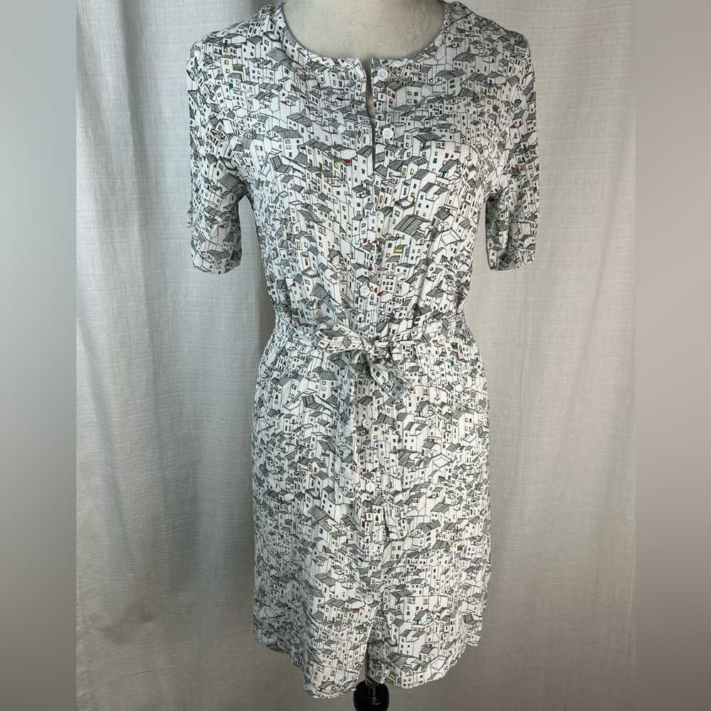 Surkana Barcelona Urban Print Mini Dress in Black‎ and White